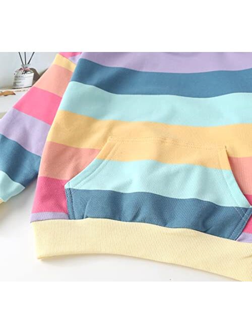 Julerwoo Toddler & Girls Cotton Full Zip Sweatshirts Hoodie Girls' Tie Dye Pullover Sweatshirt Tops 2-12 Years