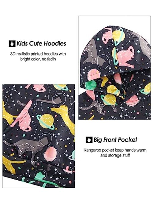 Ahegao Unisex Kids Hoodies Sweaters 3D Printed Casual Hooded Sweatshirts with Big Pockets for 4-14T Boys Girls