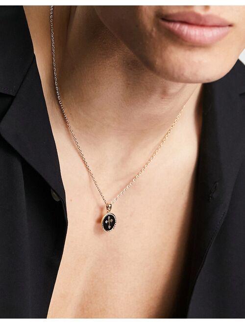 Jack & Jones necklace with cross design pendant in faux gold