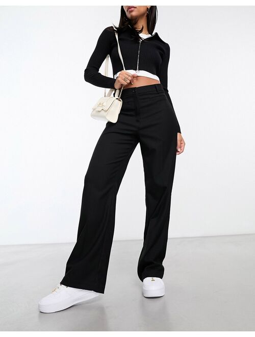 Monki relaxed tailored pants in black