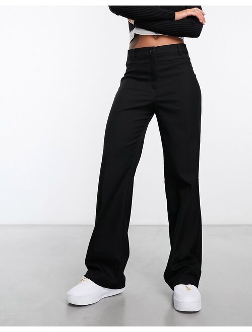 Monki relaxed tailored pants in black