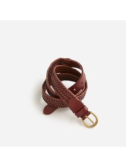 Woven elasticated Italian leather belt
