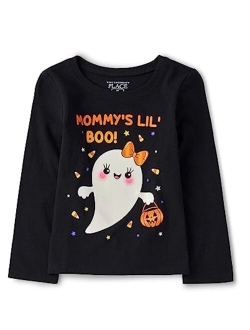 Baby Girls' and Toddler Halloween Long Sleeve Graphic T-Shirt