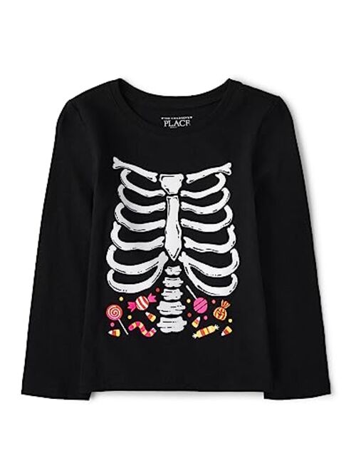 The Children's Place Baby Girls' and Toddler Halloween Long Sleeve Graphic T-Shirt