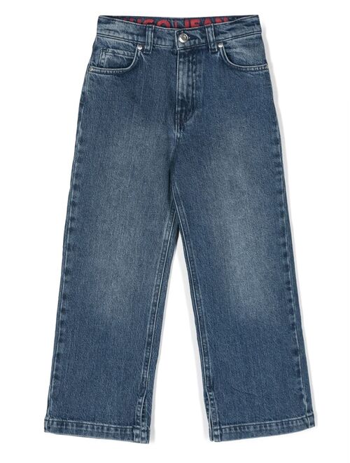 HUGO KIDS mid wash straight-leg jeans