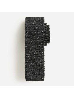 Wool-silk blend melange knit tie