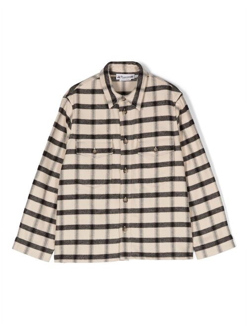 Bonpoint plaid-check button-up shirt