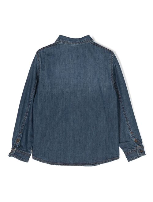 Bonpoint button-up cotton denim shirt