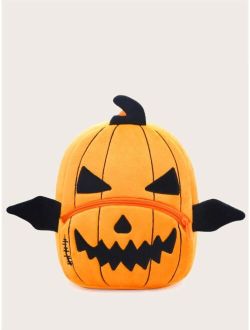 Shein 1pc Halloween Cute Pumpkin Shaped Children's Backpack For Boys And Girls, Suitable For Halloween Use