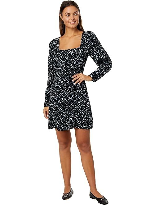 Madewell Seamed Long-Sleeve Mini Dress in Ditsy Floral