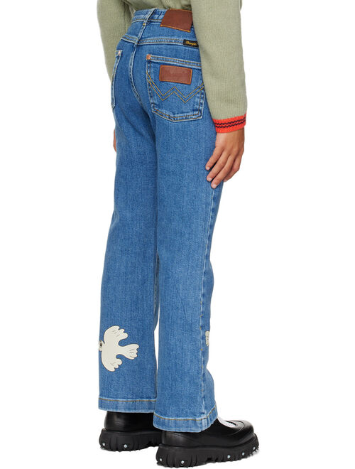 MINI RODINI Kids Blue Wrangler Edition Peace Dove Jeans