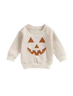 Ayalinggo Toddler Baby Girl Boy Halloween Outfit Pumpkin Sweatshirt Shirt Crewneck Sweater Clothes