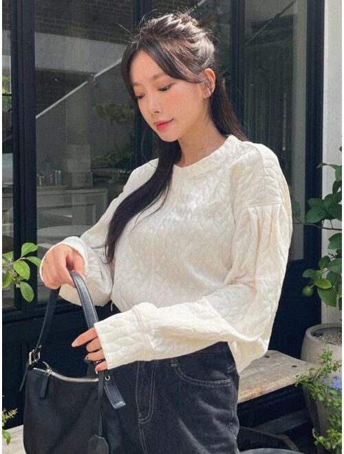 DAZY Solid Drop Shoulder Sweatshirt