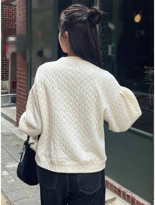 DAZY Solid Drop Shoulder Sweatshirt