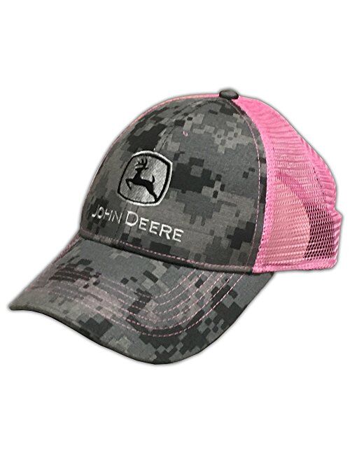 John Deere Digital Camo with Pink Mesh Snapback Hat - 2308-0419BK-00