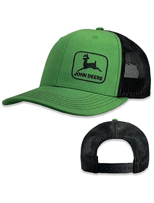 John Deere Green Black Mesh Moline 112 Fit Cap Embroidered Vintage Side Logo Hat