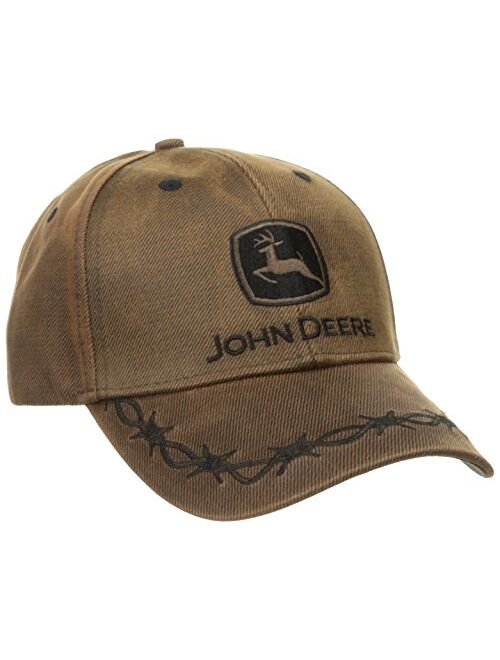 John Deere Men's Waxed Cott0n Embroidered Logo Cap