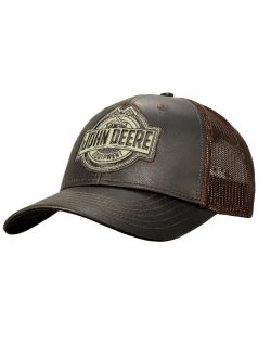 Oilskin Trucker Hat Mesh Baseball Cap-Brown-Os