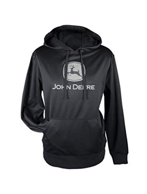 John Deere Black Performance Polyester Hoodie Sweatshirt