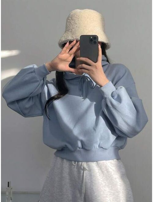 DAZY Solid Drop Shoulder Oversized Pullover