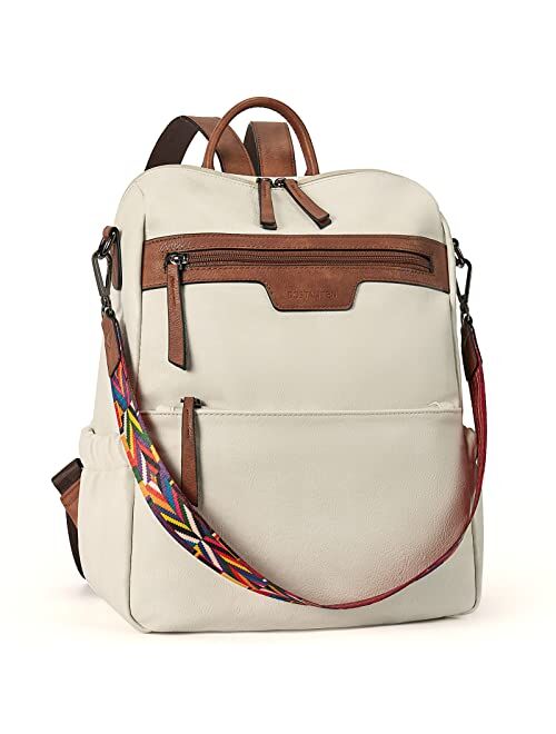 BOSTANTEN Backpack Purse for Women Fashion Designer Travel Backpack Leather Shoulder Bags Casual Convertible Daypack Deep Blue