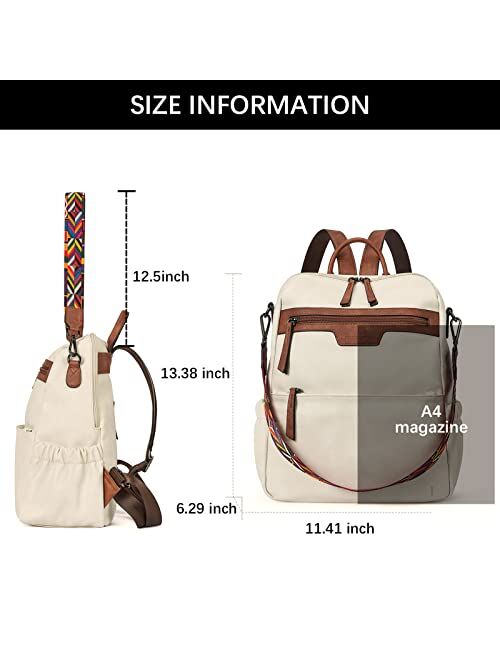 BOSTANTEN Backpack Purse for Women Fashion Designer Travel Backpack Leather Shoulder Bags Casual Convertible Daypack Deep Blue