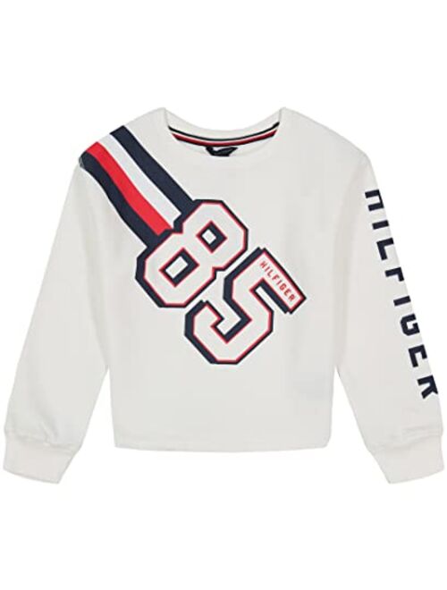 Tommy Hilfiger Girls' Fleece Pullover Crewneck Sweatshirt