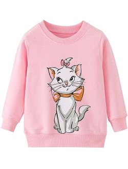 RETSUGO Toddler Baby Girls Sweatshirts Casual Pullover Crewneck Winter Long Sleeve Tops Shirts Clothes 3T-8T