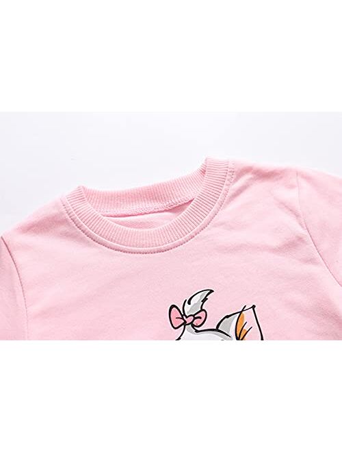 RETSUGO Toddler Baby Girls Sweatshirts Casual Pullover Crewneck Winter Long Sleeve Tops Shirts Clothes 3T-8T