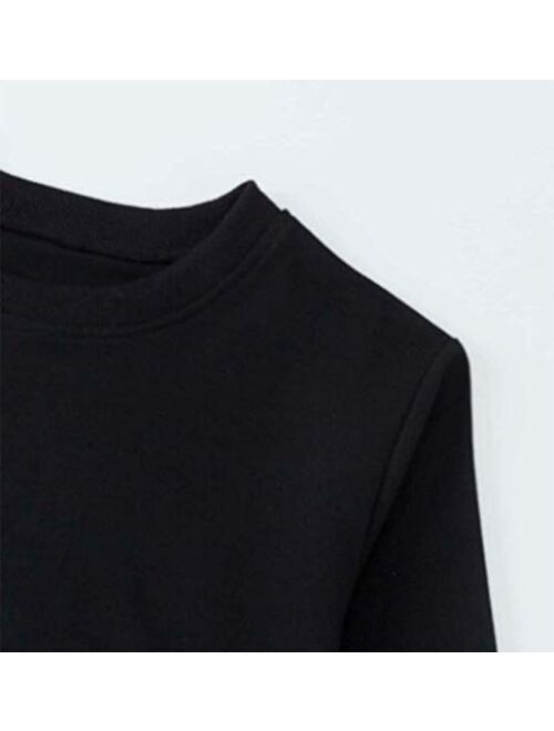 G-Amber Girls Long Sleeve Sweatshirts Kids Crop Print Funny Letters Fashion Pullover Tops