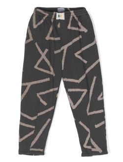 abstract-pattern print organic cotton trousers