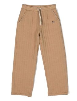 quilted straight-leg drawstring trousers