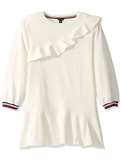 Girls' Hooded Sweatshirt Dress, Long Sleeve Fleece Hoodie with Fun Prints & Designs