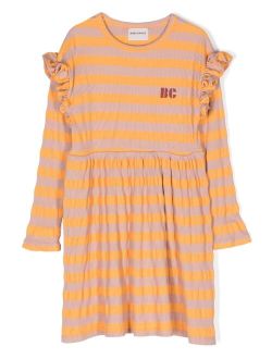 ruffled stripe-pattern dress