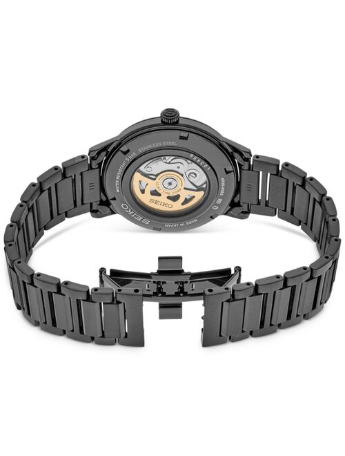 SEIKO Men's Automatic Presage Black Ion Finish Stainless Steel Bracelet Watch 40mm