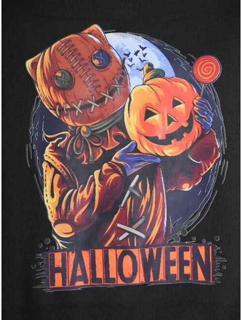 Shein Tween Boy Halloween Print Drop Shoulder Hoodie