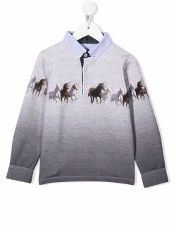 horse print layered sweatshirt