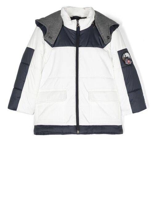 Lapin House logo-patch panelled padded jacket