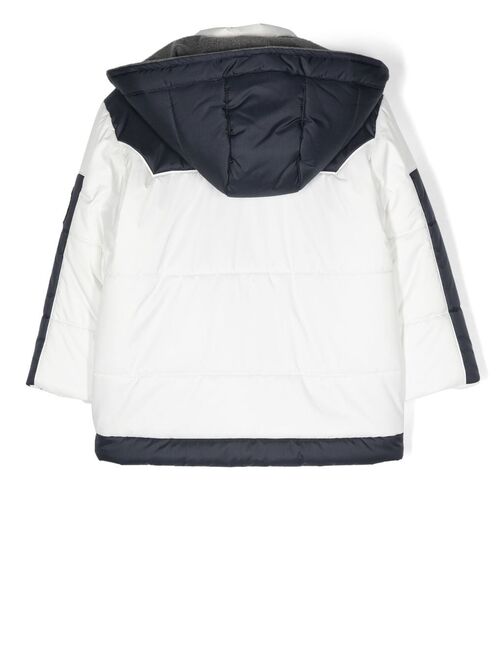 Lapin House logo-patch panelled padded jacket