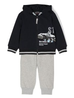 graphic-print hooded tracksuit