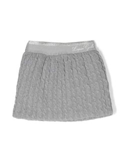 logo-print cable-knit miniskirt