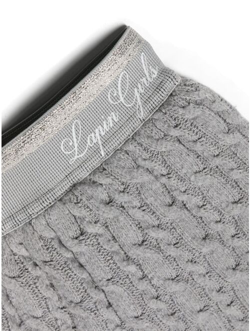 Lapin House logo-print cable-knit miniskirt
