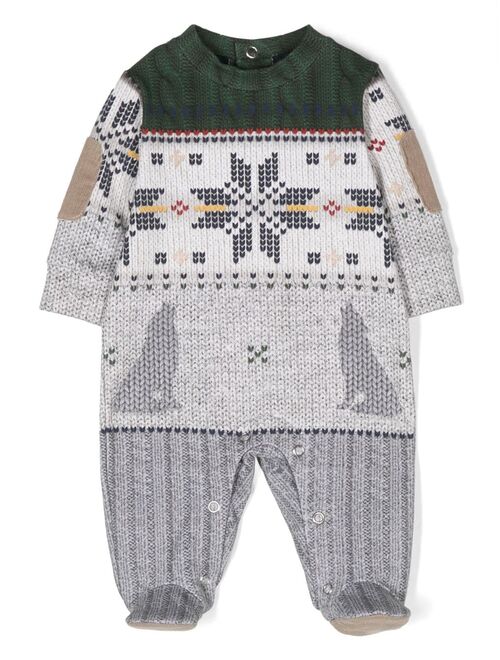Lapin House intarsia-knitted onesie