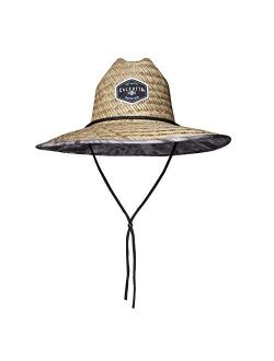 Calcutta Mens Straw Hat with Chin Strap Outdoor Sun Protection Gray
