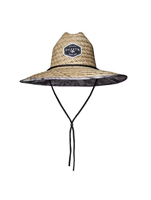 Calcutta Outdoors Calcutta Mens Straw Hat with Chin Strap Outdoor Sun Protection Gray