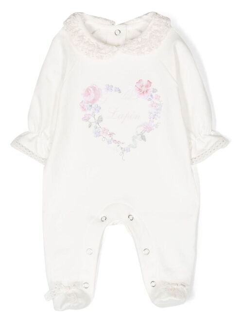 Lapin House bow-detailing cotton-blend onesie