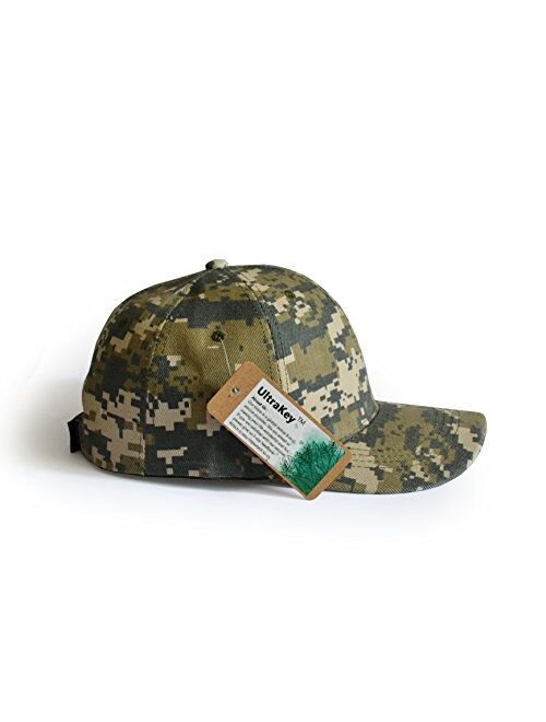 UltraKey Mens Womens Army Military Camo Cap Baseball Casquette Camouflage Hats for Hunting Fishing Outdoor Activities