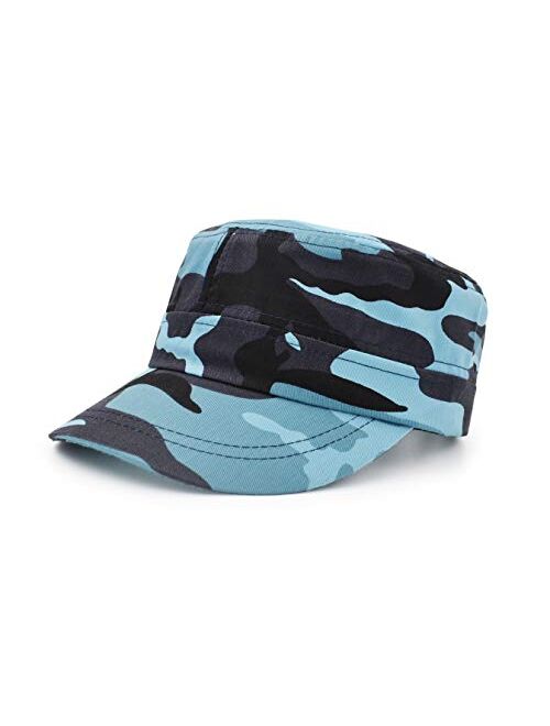 UltraKey Flat Top Baseball Cap, Men Women Cotton Baseball Twill Army Millitary Hat Cap