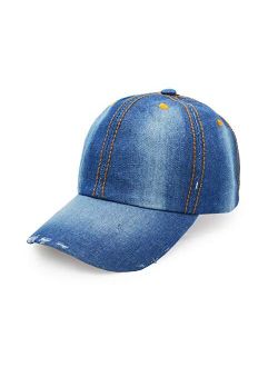 Ultrakey Denim Baseball Cap, Unisex Sport Hat Casual Women Men Sun Hat Outdoor Cowboy Cap Dilapidated Design
