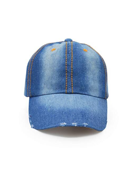Ultrakey Denim Baseball Cap, Unisex Sport Hat Casual Women Men Sun Hat Outdoor Cowboy Cap Dilapidated Design